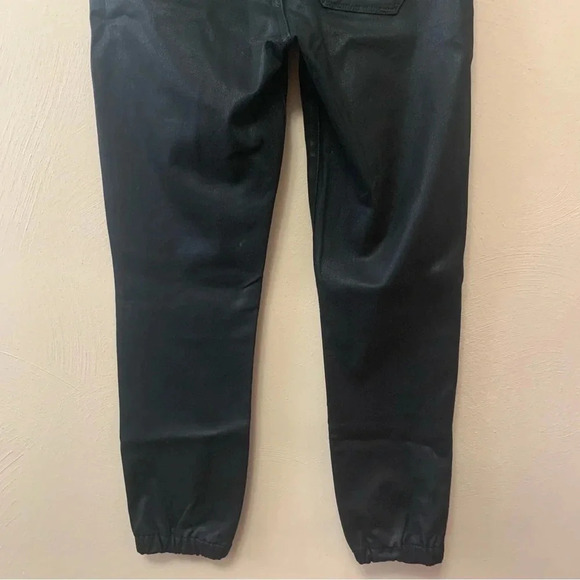 PAIGE Mayslie Coated Jogger Pants in Black Fog Luxe Coating - Picture 13 of 16